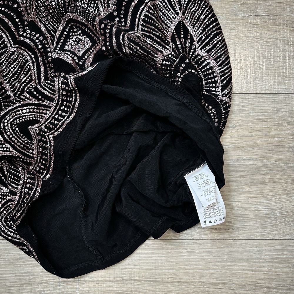 Jump Apparel Halter Dress Black & Rose‎ Gold Glitter Open Back Bodycon Women's M - Picture 10 of 10